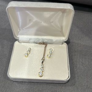 Sterling Silver Earrings and Necklace Set